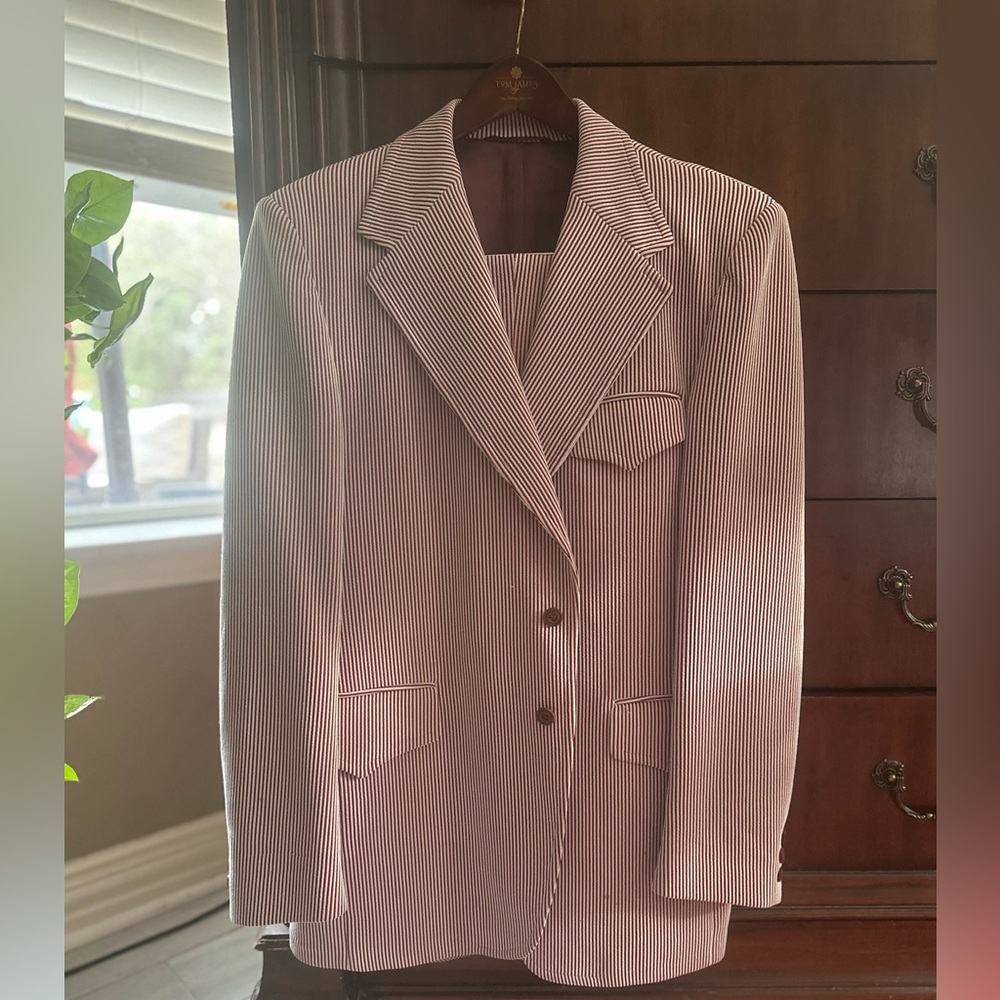 Vintage McGregor All Polyester Supple Crushproof Pinstripe Suit